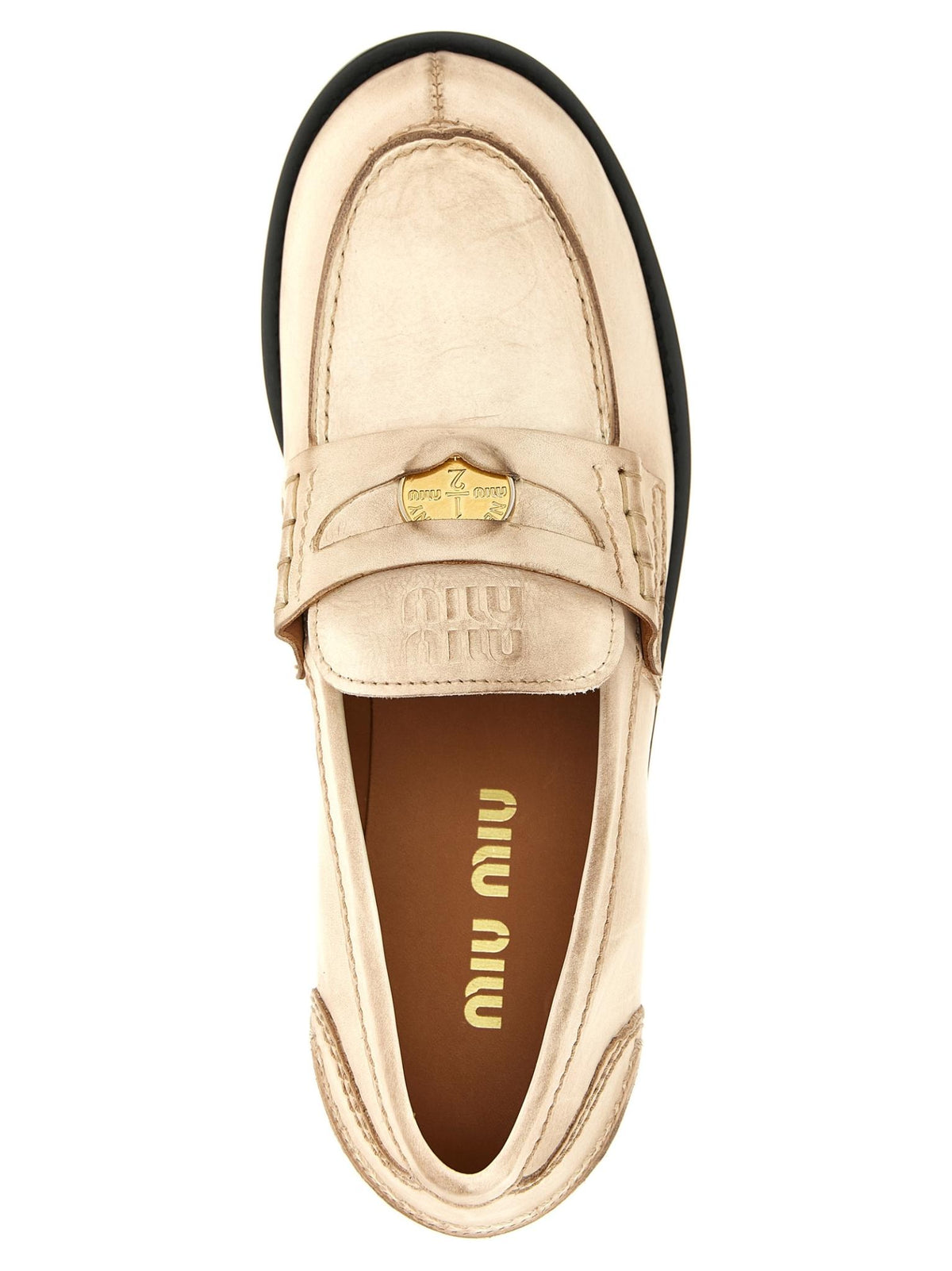 Miu Miu Leather Loafers Women’s Black Classic Slip-On Shoes