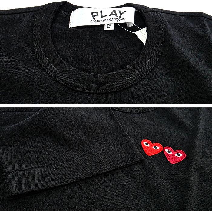 Comme des Garcons Unisex Double Heart Logo T-Shirt Black