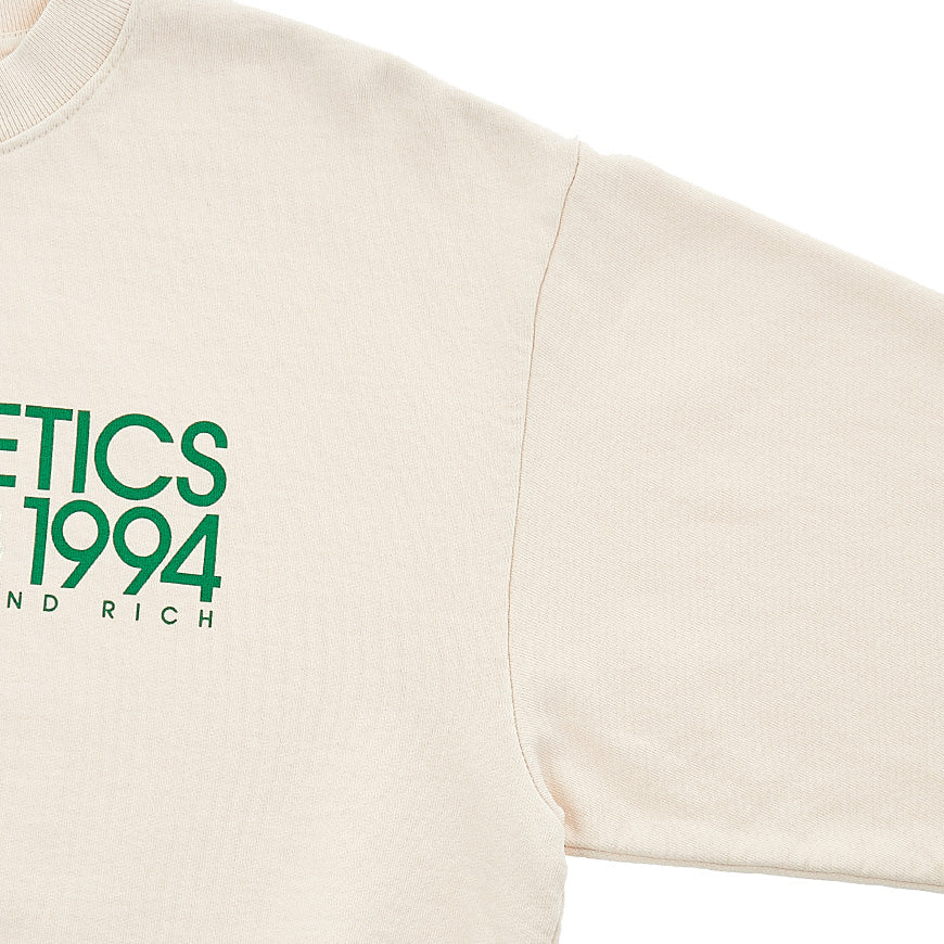 SPORTY&RICH Women's Athletic Crewneck Sweatshirt ATHLETIC CREWNECK CREAM GRASS 1