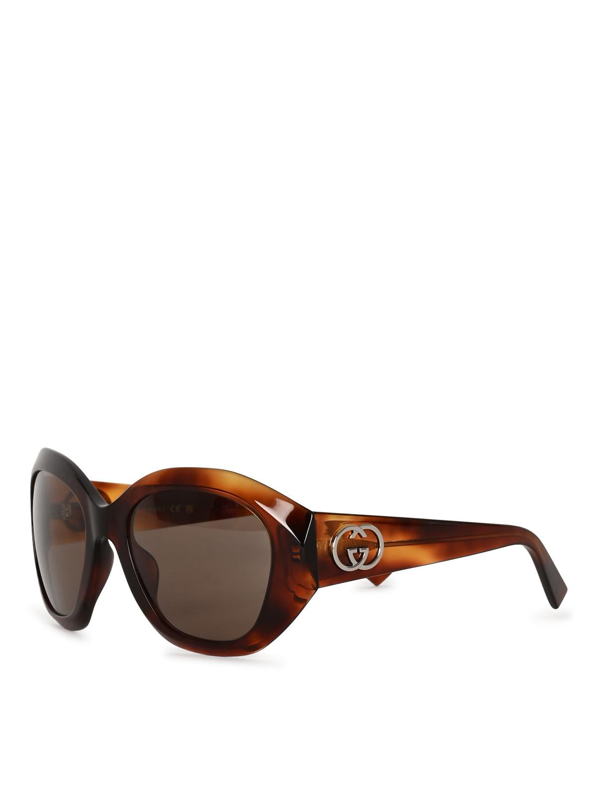 GUCCI Black Acetate Square Sunglasses