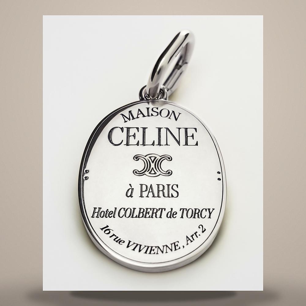 CELINE Aluminum Gold Heart Charm Keyring B106N3E26 35OR