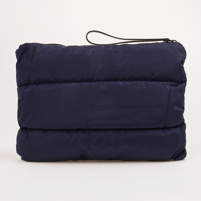 Moncler Men’s Karadoc Laptop Case Navy Leather Clutch Bag
