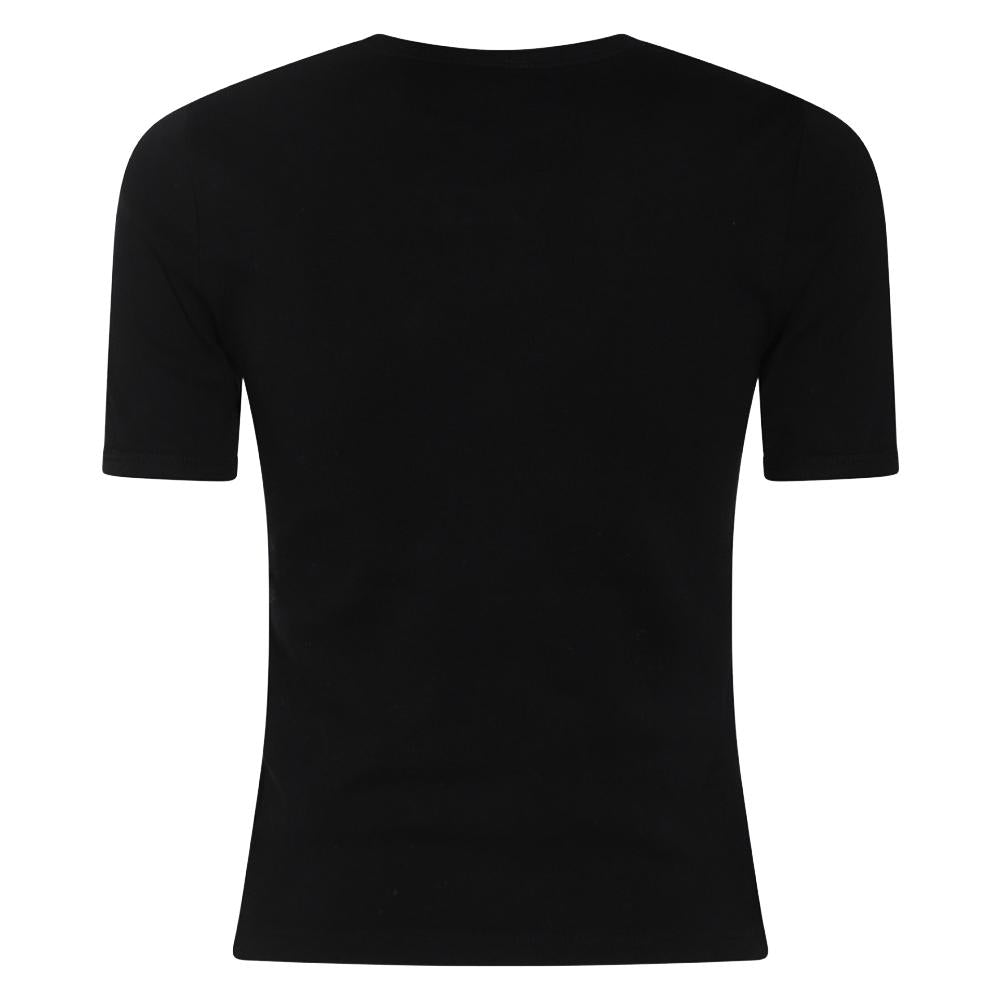 courreges Logo Embroidered Contrast T-Shirt Black 125JTS017JS0203 9999