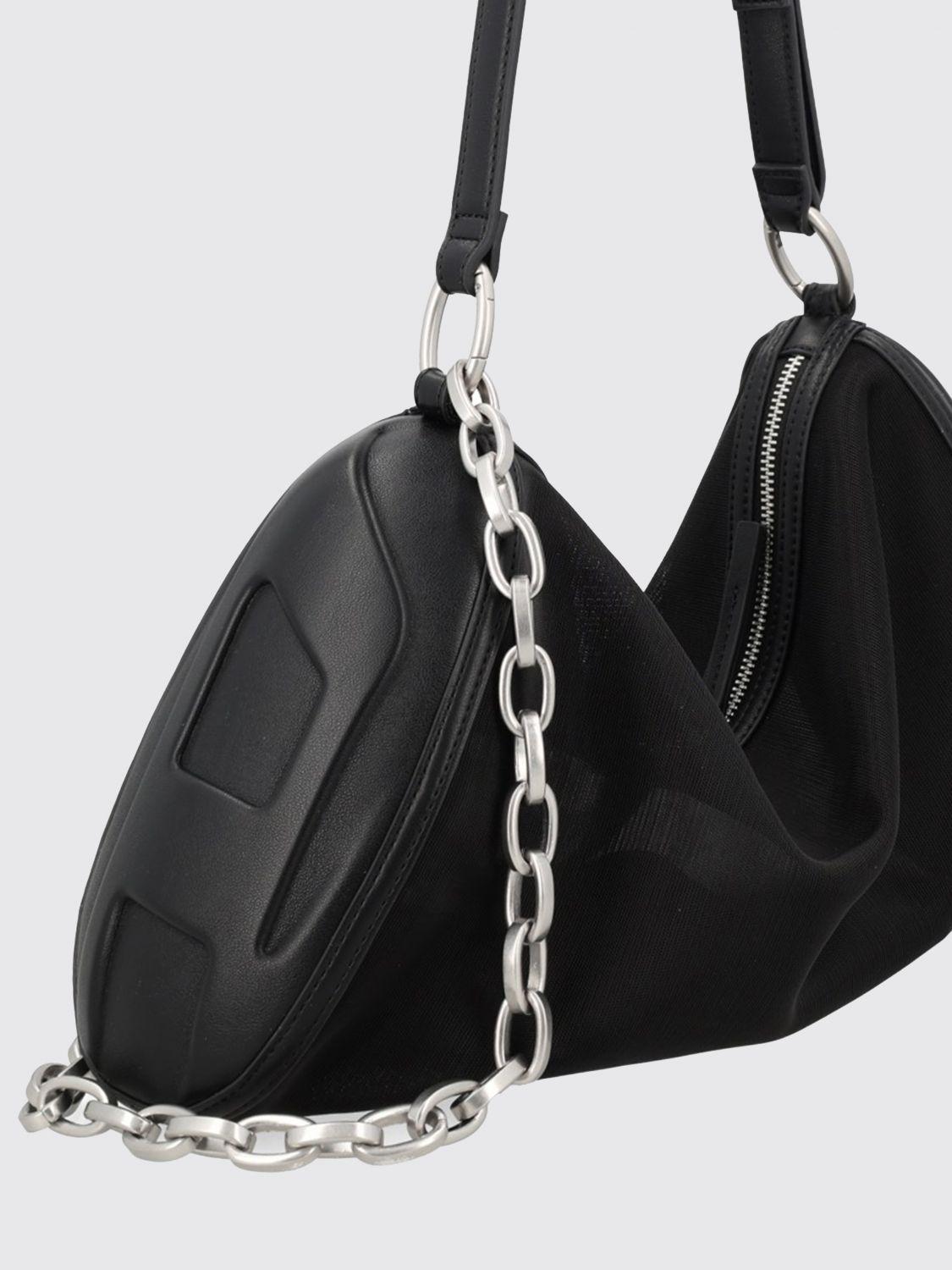 DIESEL Black Leather Tote Shoulder Bag