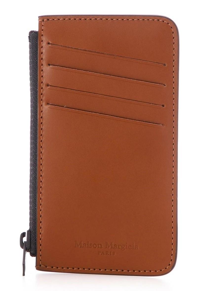 Maison Margiela Two-Tone Leather Zip Card Holder Wallet