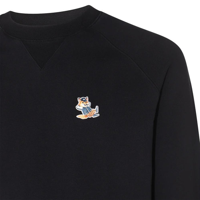 Maison Kitsune Black Dressed Fox Logo Sweatshirt KM00304KM0001 P199