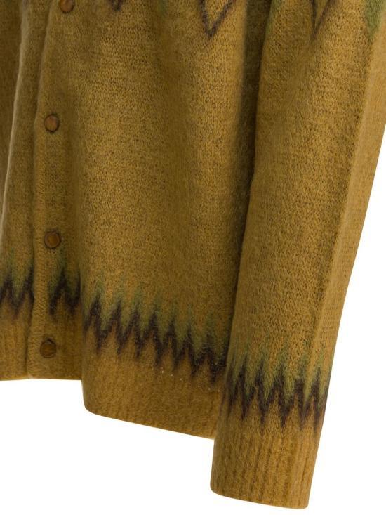 NEEDLES Men’s Knit Cardigan RW355 MUSTARD DOM
