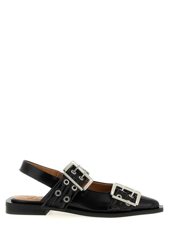 GANNI Buckle Flat Shoes S2730099 BLACK DOM