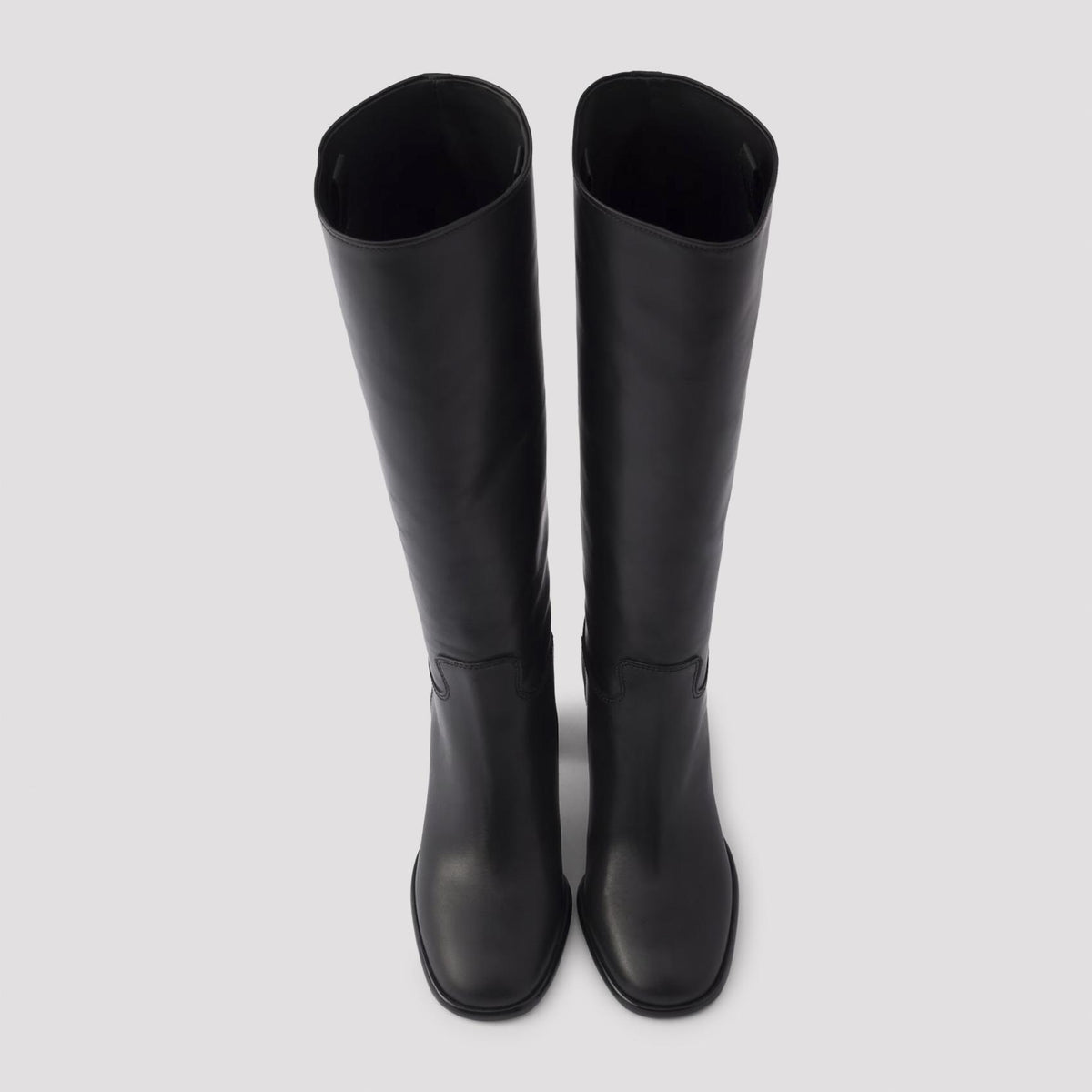 PRADA Black Leather Knee High Boots