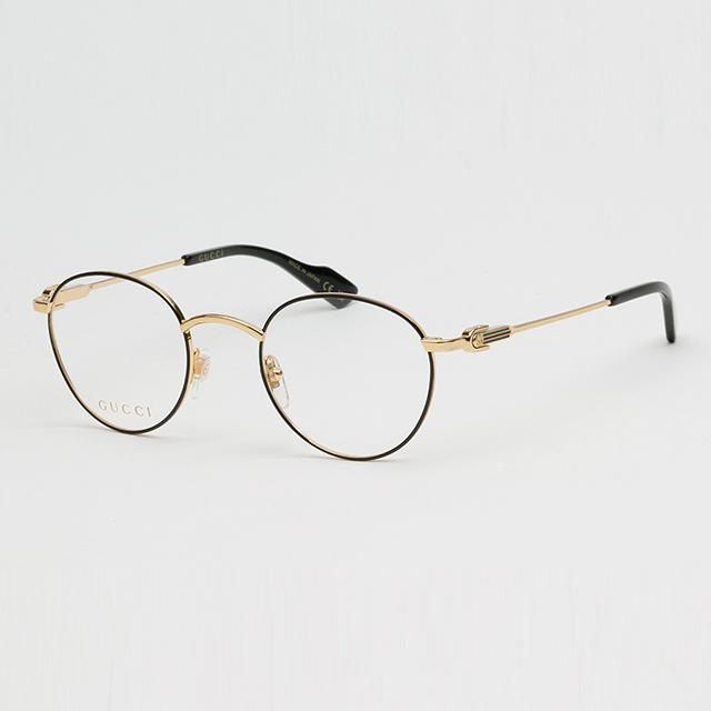 GUCCI Minimal Round Metal Eyeglass Frames Black Unisex