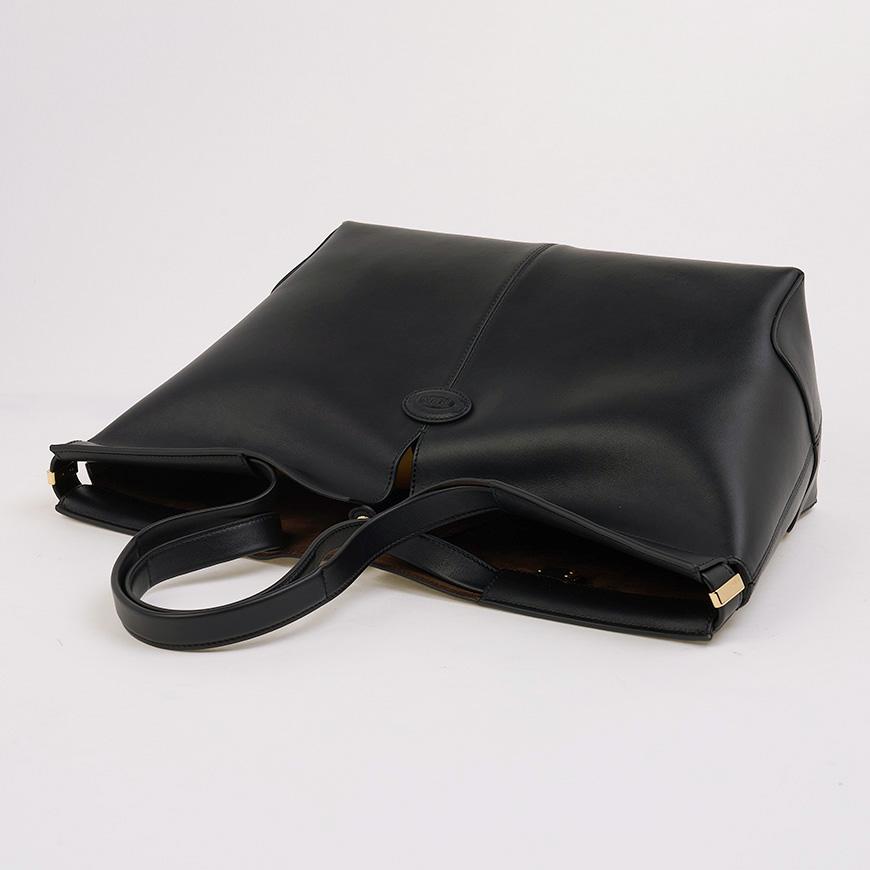 Tods Di Folio Leather Tote Bag Black Women’s XBWDBMA0250 ROR B999
