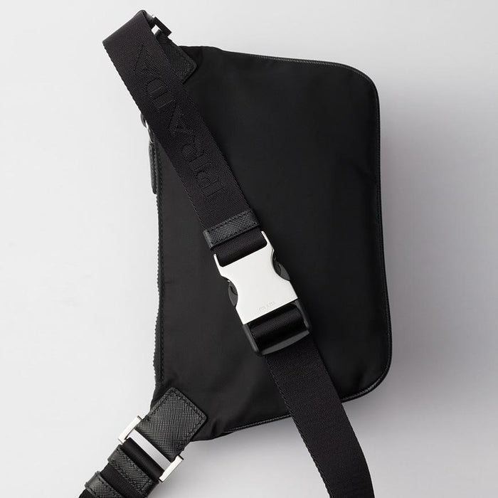 PRADA Men’s Saffiano Leather Shoulder Crossbody Bag Black