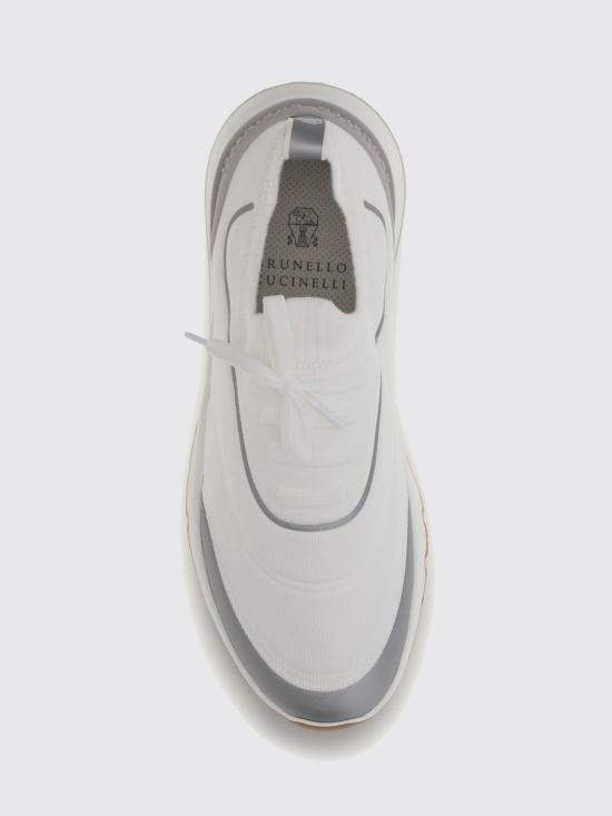 Brunello Cucinelli Leather Low-Top Sneakers for Men MZUAUFO340 CBM68 WHITE DOM