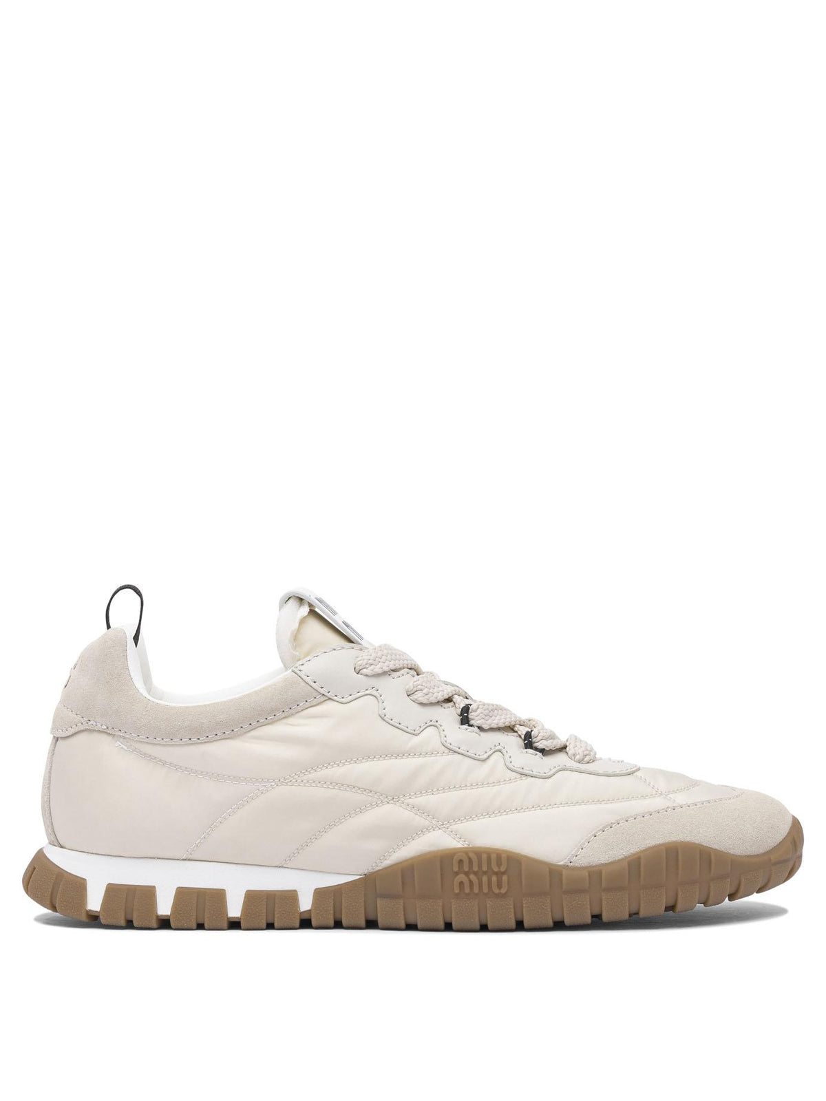 Miu Miu White Leather Low Top Sneakers