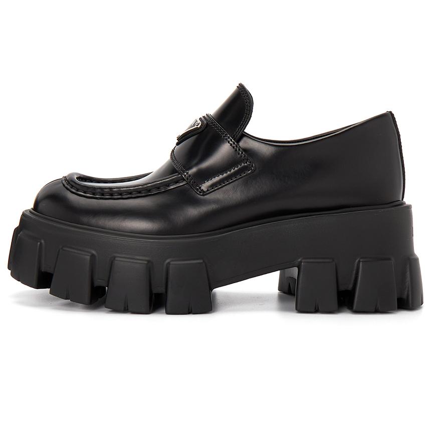 PRADA Brushed Leather Monolith Women’s Loafers 1D649M B4L F0002