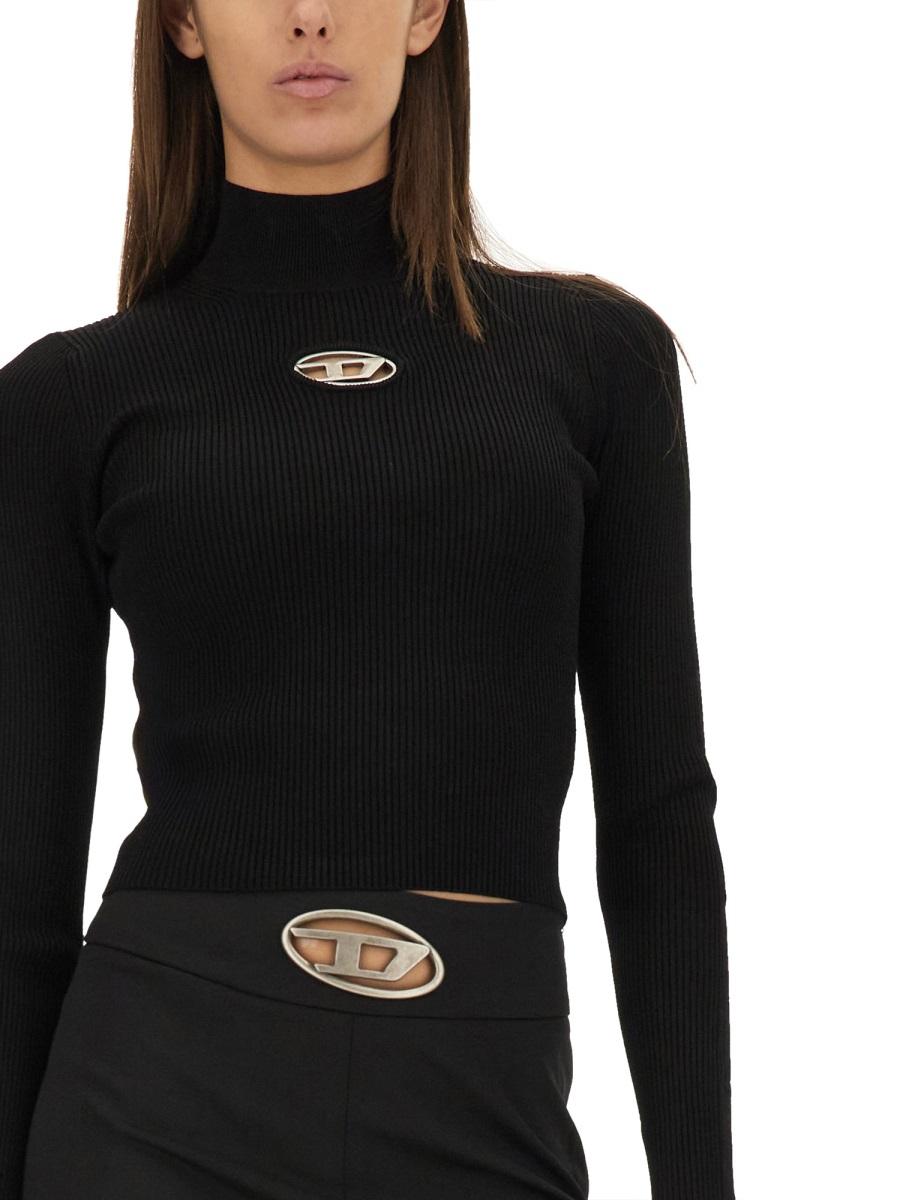 DIESEL Long Sleeve Sweatshirt Women’s Cotton Crewneck Black