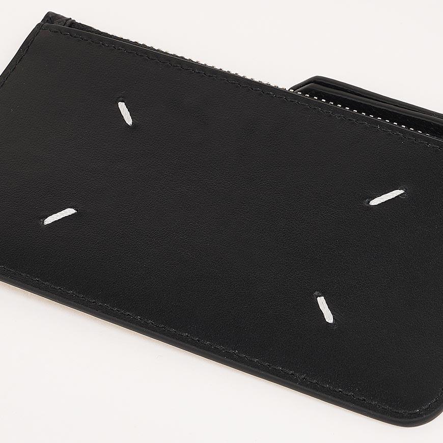 Maison Margiela Unisex Four-Stitch Leather Card Holder Black