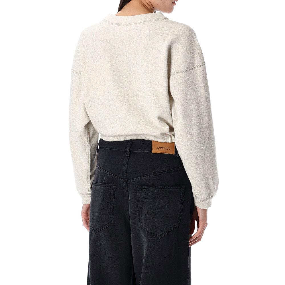 Isabel Marant Cropped Mago Women’s Sweatshirt Ecru Cotton