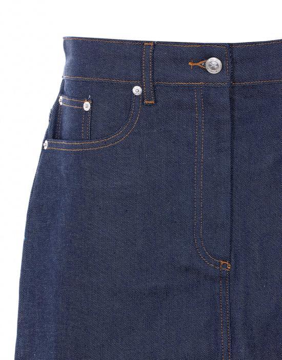 A.P.C. Indigo Denim Rizi Midi Skirt COGDFF06503IAI