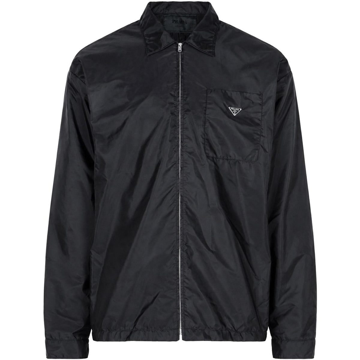 PRADA Black Re-Nylon Zip-Up Shirt Jacket