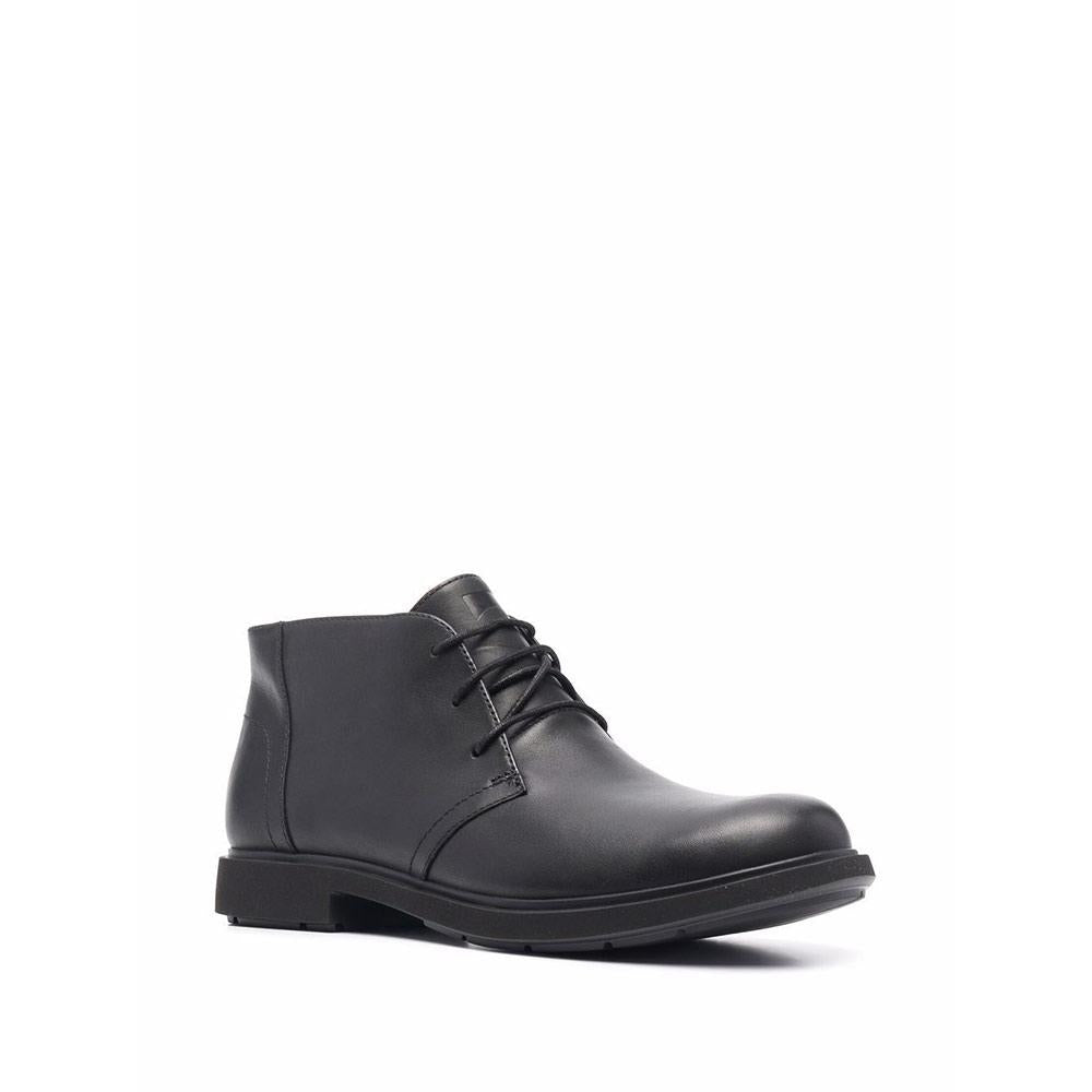 Camper Neuman Leather Ankle Boots Men Black Mid Boots K300171 017