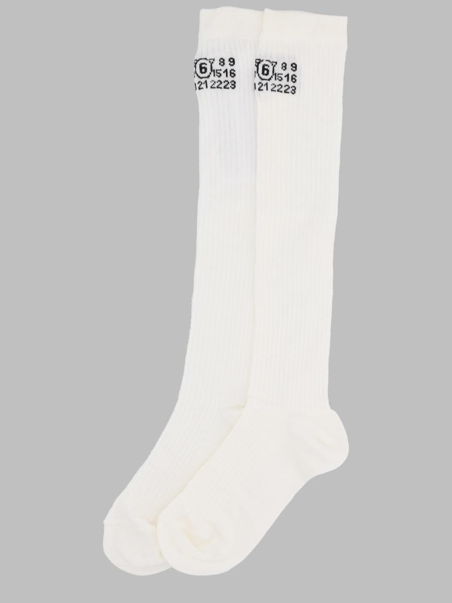 Maison Margiela Cotton Crew Socks White Men’s Accessory