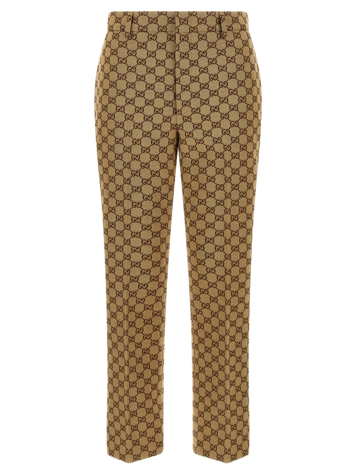 GUCCI Beige Wool Cropped Trousers