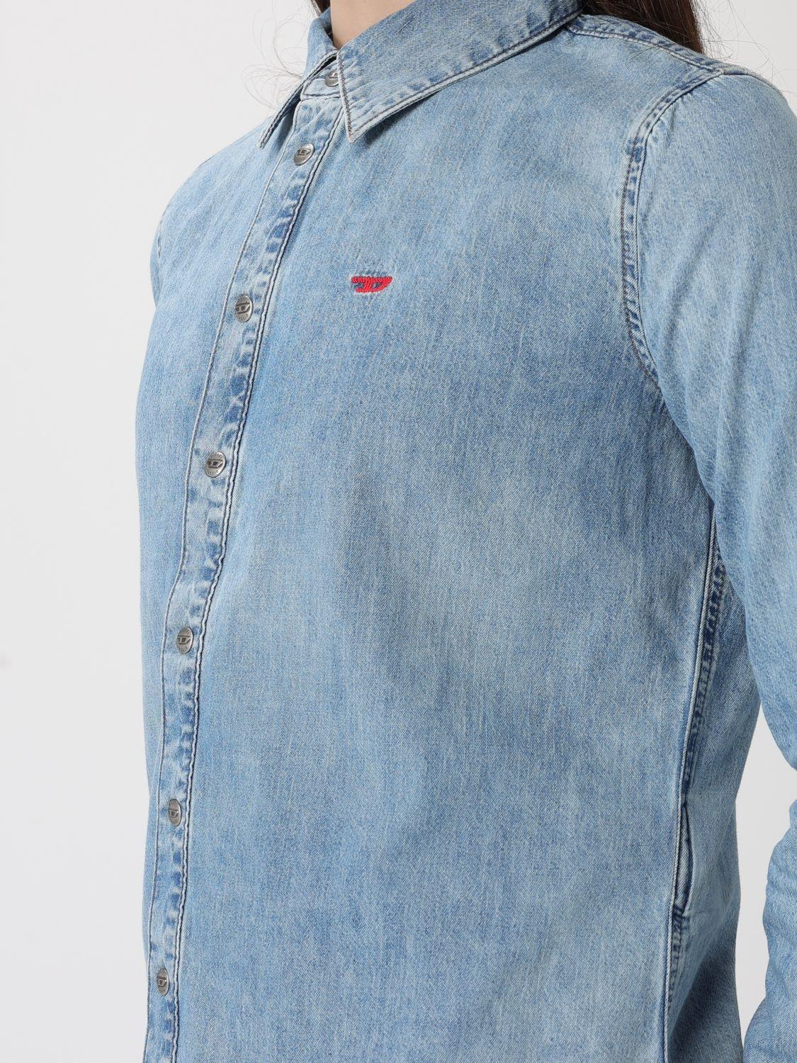 DIESEL Long Sleeve Button-Up Shirt Women’s White Cotton
