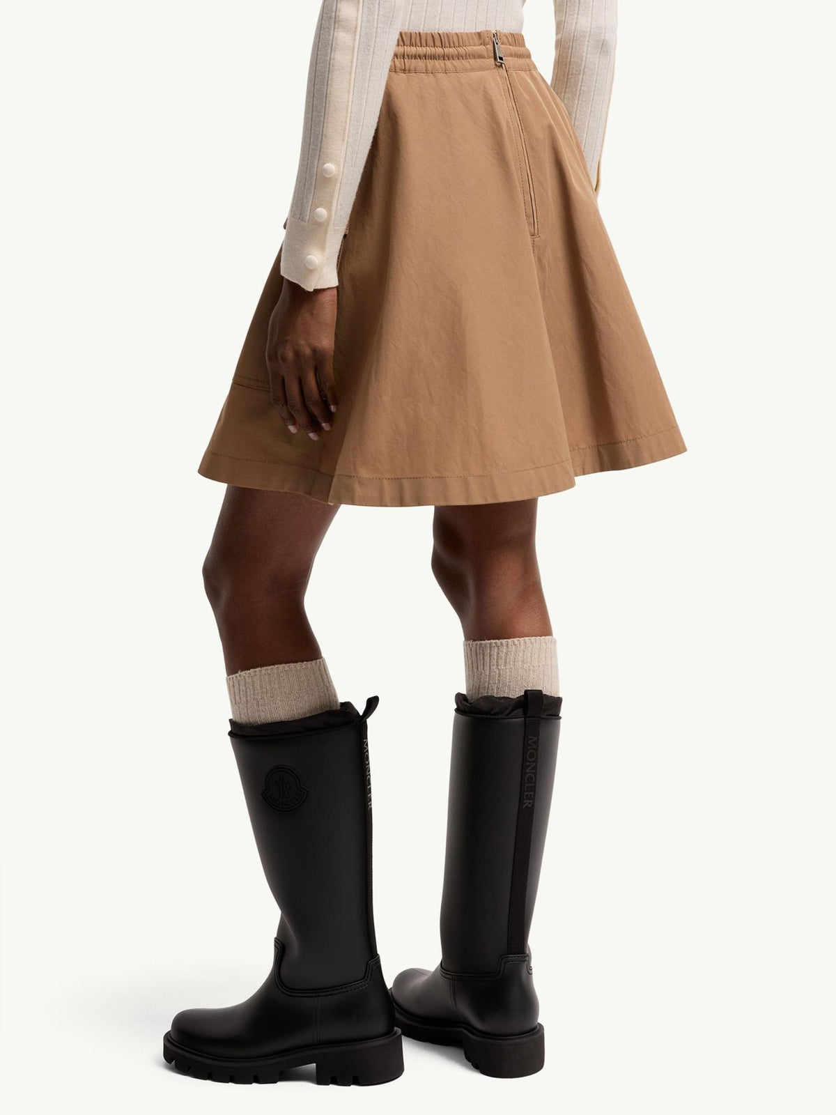 Moncler Black Wool-Blend Mini Skirt