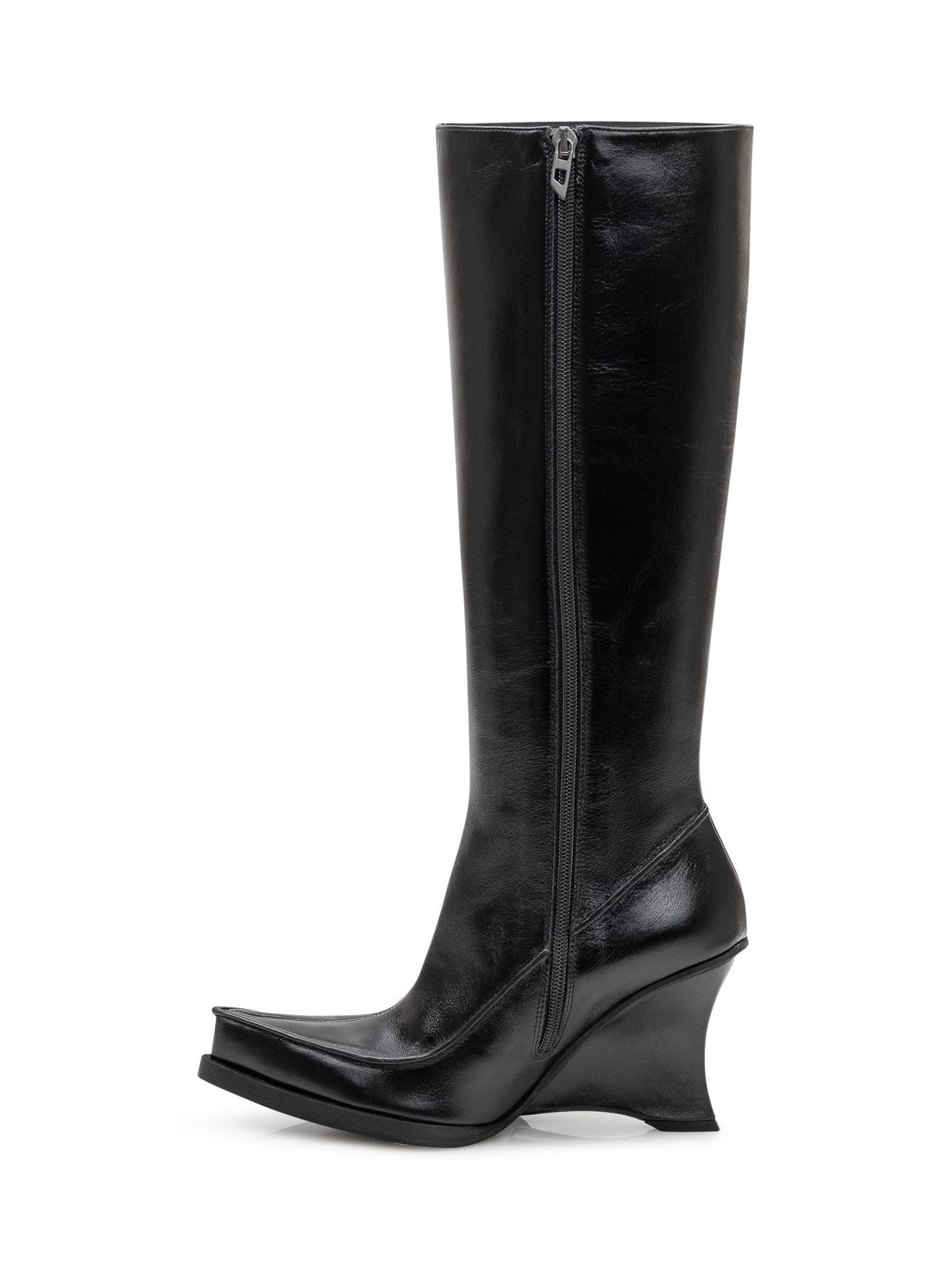 DIESEL Black Leather Long Boots
