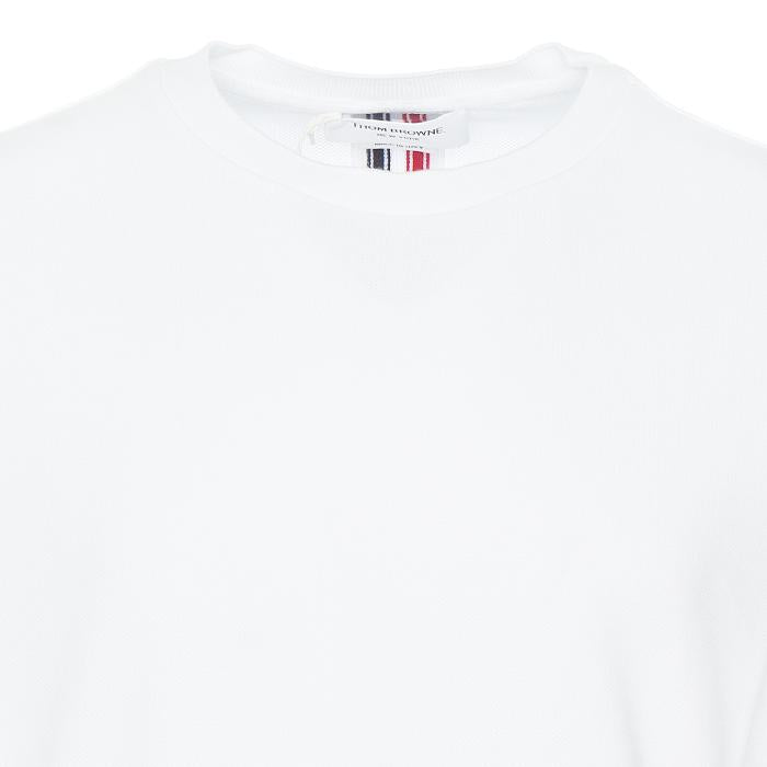 THOM BROWNE Center-Back Stripe Short Sleeve T-Shirt White