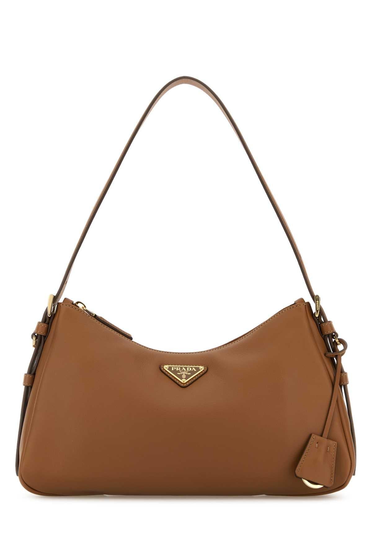 PRADA Black Leather Shoulder Bag