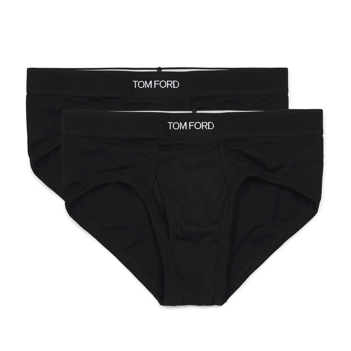 TOM FORD Black Logo Bi-Pack Briefs 2-Pack Underwear for Men T4XC1 1040 002