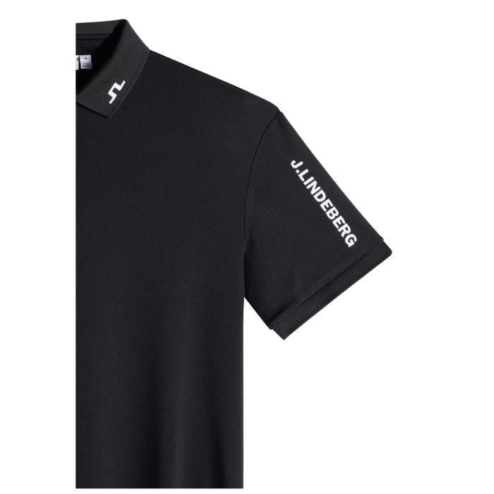 J LINDEBERG Men’s Tour Tech Short Sleeve Golf Polo Shirt Black