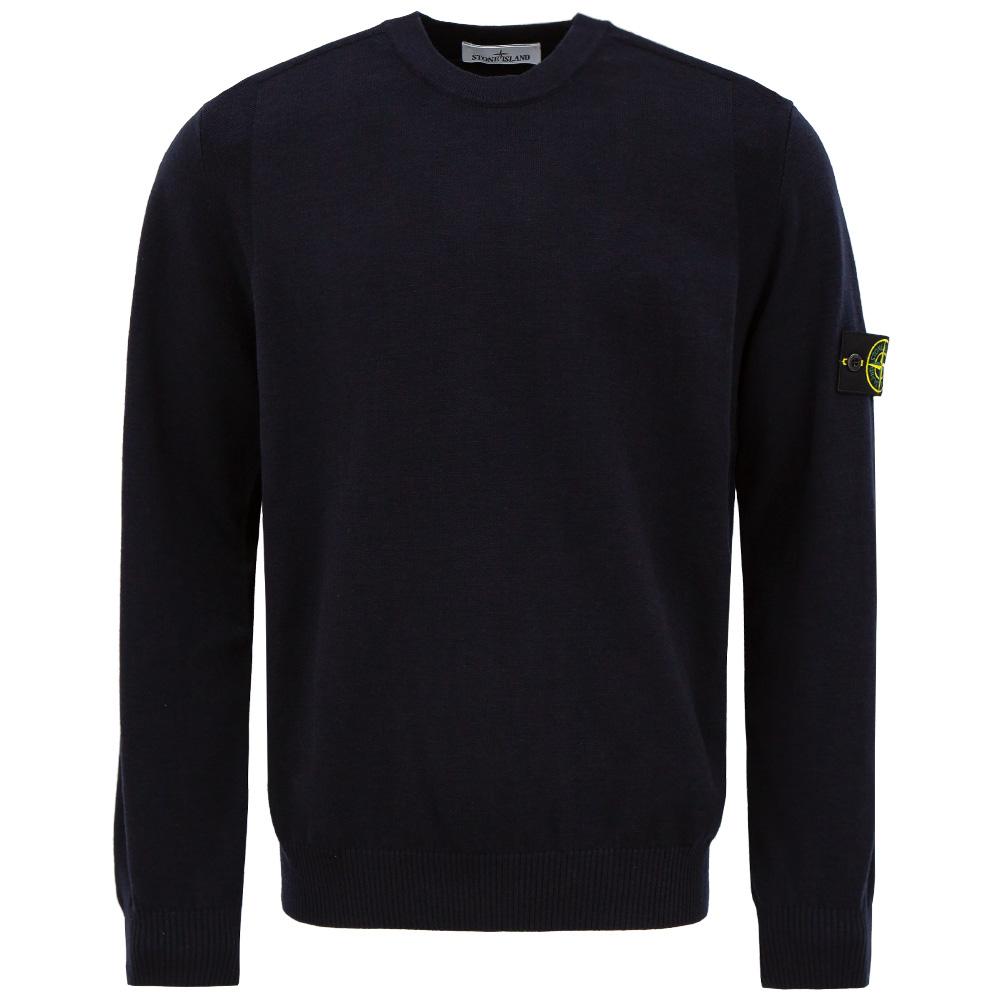 STONE ISLAND Stretch Wool Navy Crewneck Sweater K2S155100001 S00A1 V0020