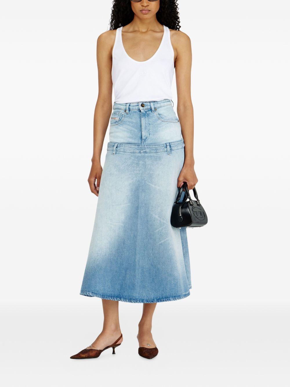 DIESEL Long Skirt Black Wool Blend Maxi Skirt