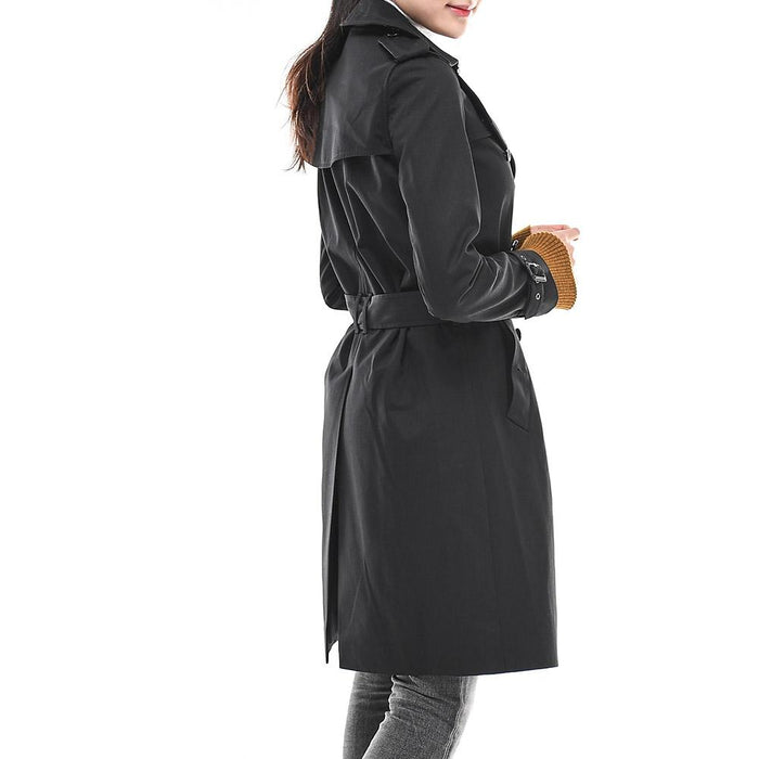 Saint Laurent Shoulder Epaulet Belted Trench Coat Black
