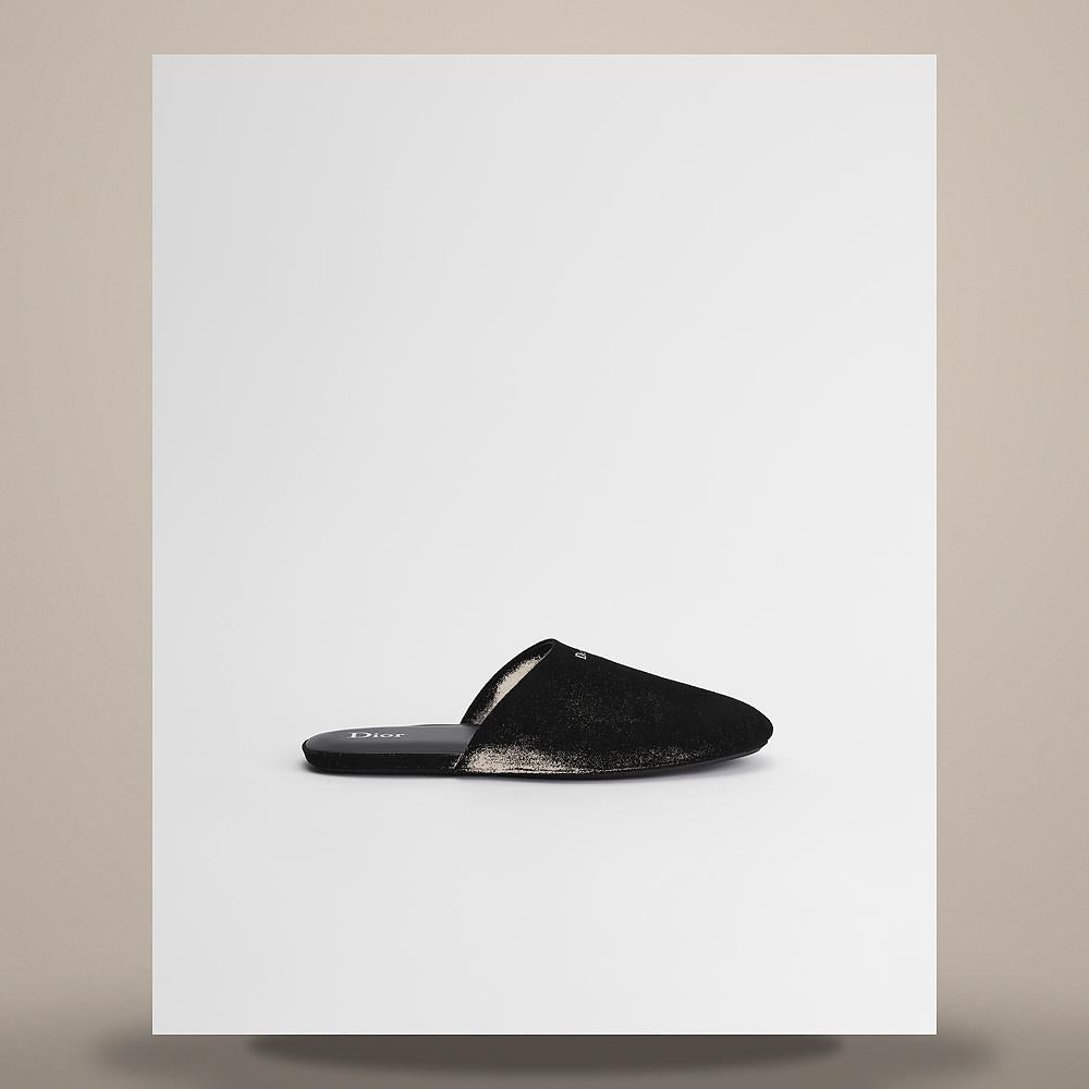 DIOR Black Suede Calfskin Indior Mule Loafers 3SA156ACE H900