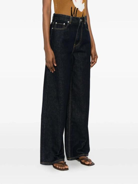 GANNI Denim Pants for Women A1100075 077 NAVY DOM