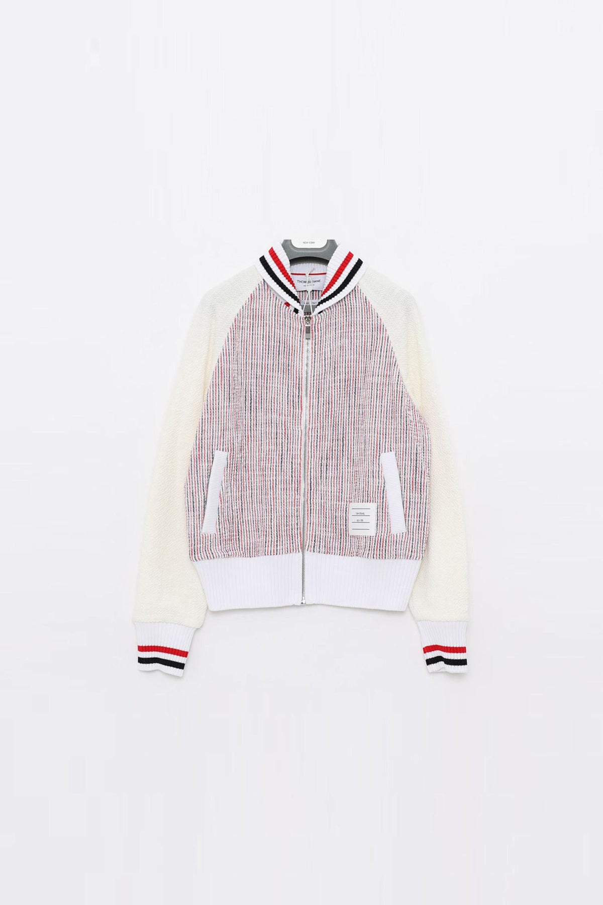 THOM BROWNE Tricolor Stripe Bomber Jacket for Women