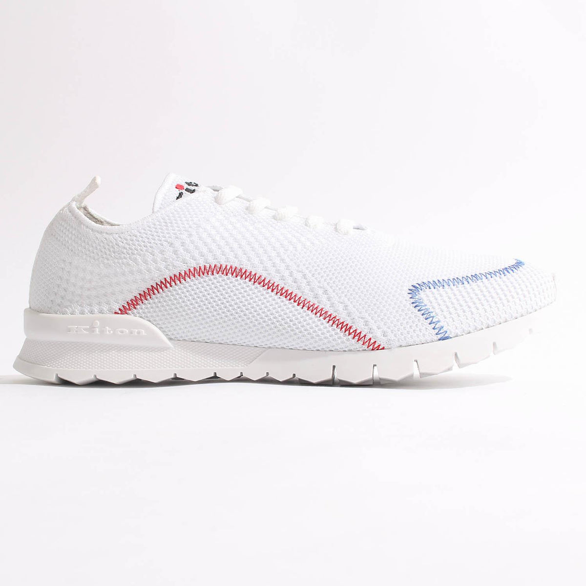 Kiton White Red Mesh Running Low-Top Sneakers for Men