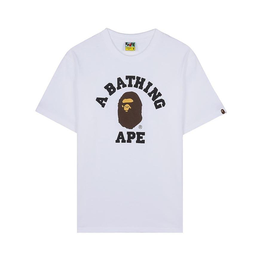 BAPE Men’s College Logo T-Shirt White 001TEM301001 MWHT