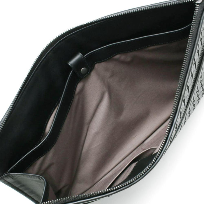 Bottega Veneta Intrecciato Medium Leather Clutch Brown