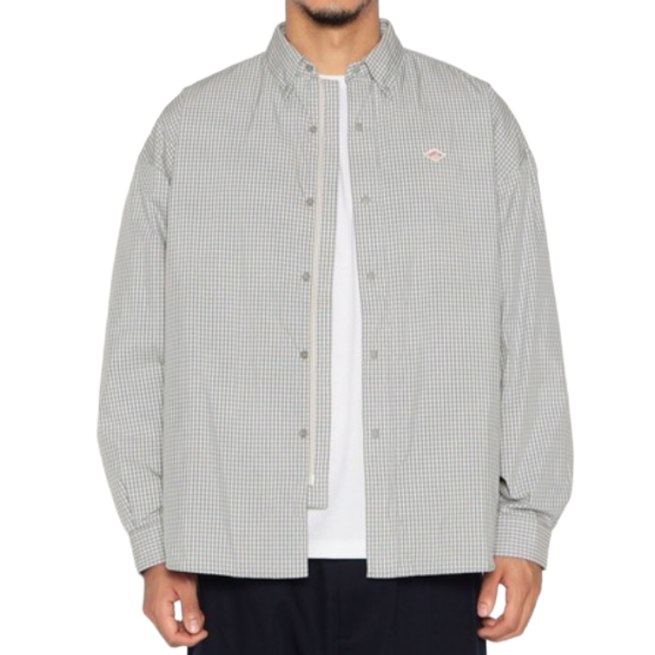 DANTON Plaid Insulated Shirt Jacket Men Gray