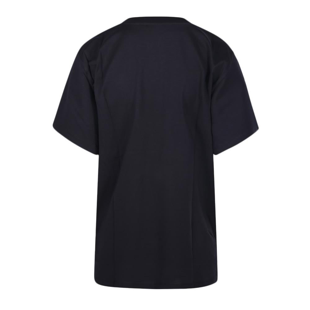Max Mara MANGO Logo Black Cotton T-Shirt 2421946021 002