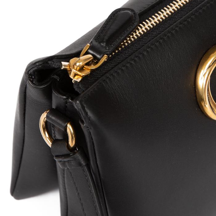 Ferragamo Trapezio Gancini Gold Logo Shoulder Bag Women