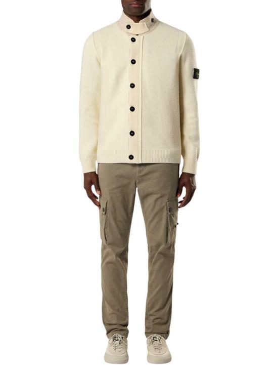 STONE ISLAND Wool Knit Cardigan for Men 5100047 S00A3 V0093 IVORY DOM