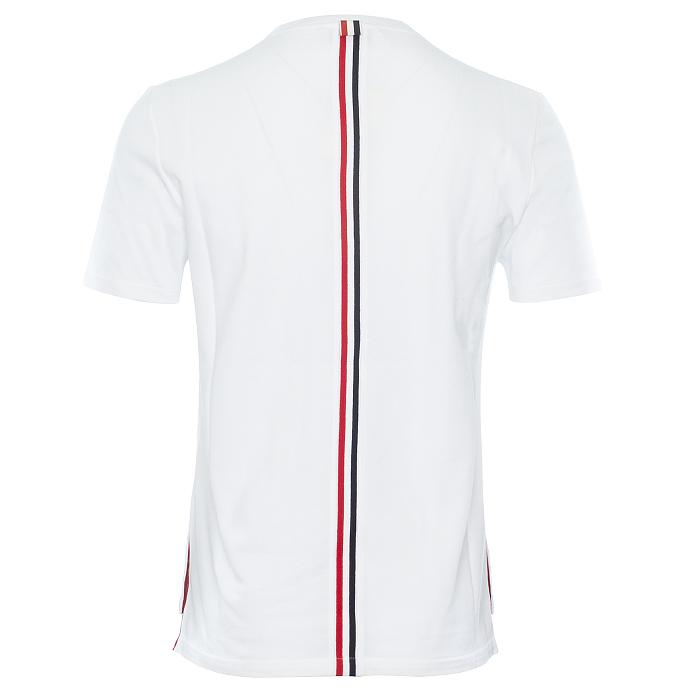 THOM BROWNE Center-Back Stripe Short Sleeve T-Shirt White