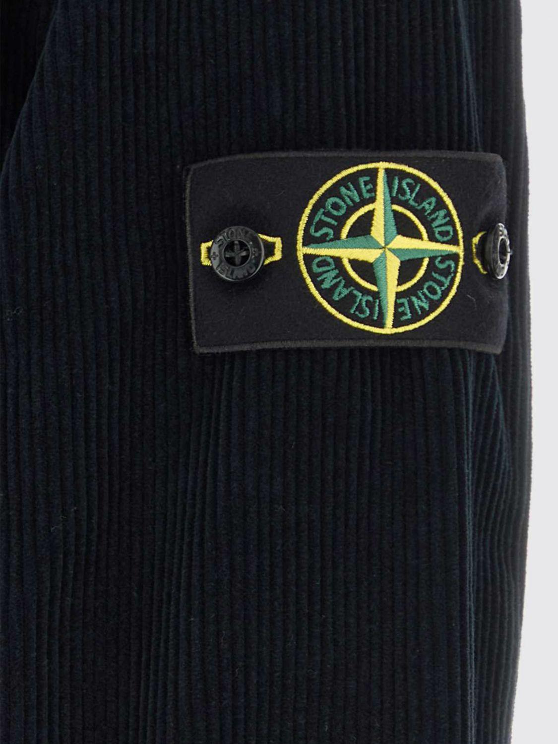 STONE ISLAND Black Cotton Long Sleeve Shirt