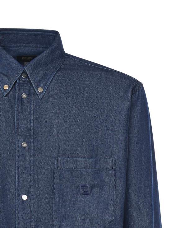 FENDI Denim Long Sleeve Shirt FS1296 AVZG F0QA2 BLUE DOM